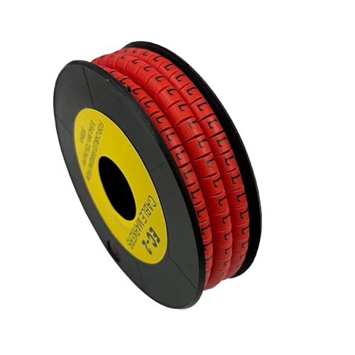 Grippes (L) Cable Marker 3.6mm to 5.2mm 500pcs per Roll Red