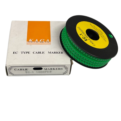 Cable (M) Marker EC-1 Green 2.6mm to 4.2mm 1000pcs 1 Roll   EC-1G(M)