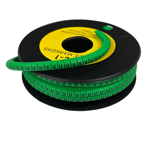 Cable (M) Marker EC-1 Green 2.6mm to 4.2mm 1000pcs 1 Roll   EC-1G(M)
