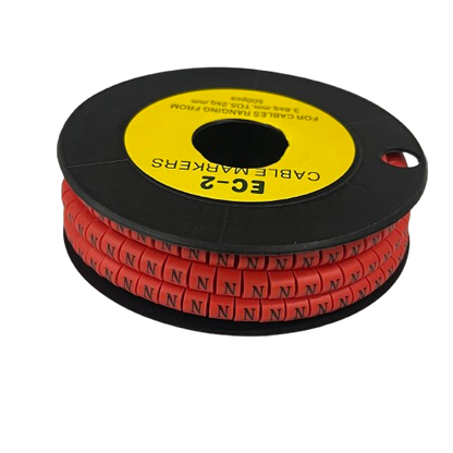 Grippes (N) Cable Marker 3.6mm to 5.2mm 500pcs per Roll Red