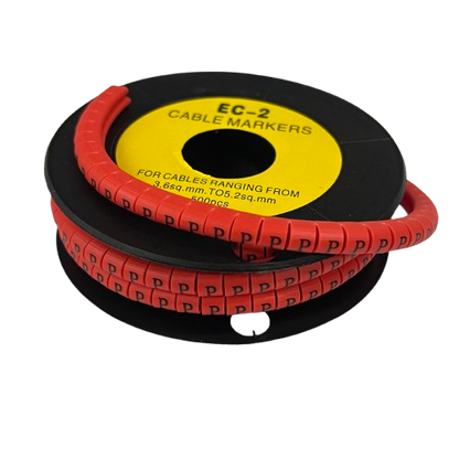Grippes (P) Cable Marker 3.6mm to 5.2mm 500pcs per Roll Red