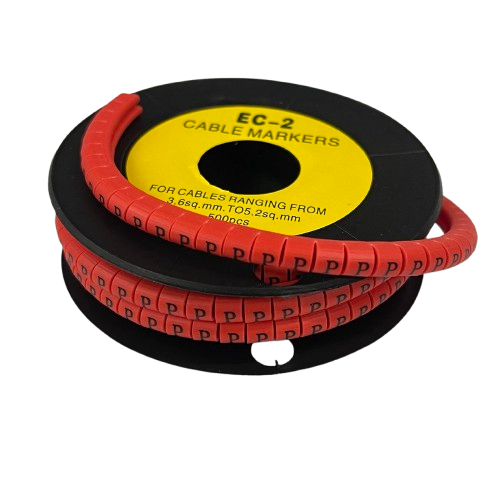 Grippes (P) Cable Marker 3.6mm to 5.2mm 500pcs per Roll Red