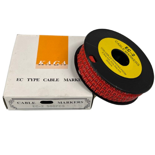 Grippes (Q) Cable Marker 3.6mm to 5.2mm 500pcs per Roll Red