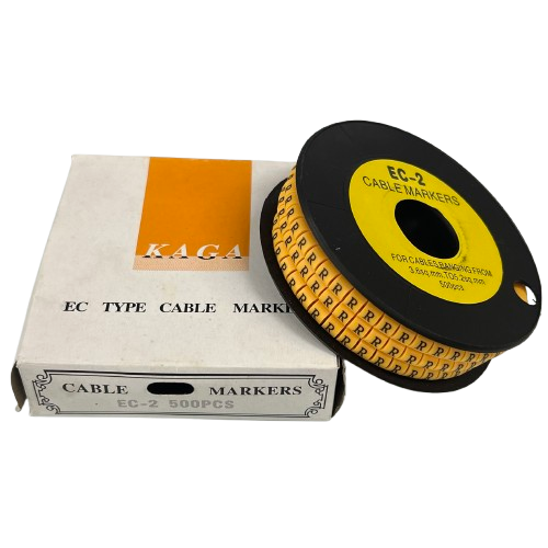 Grippes (R) Cable Marker 3.6mm to 5.2mm Color Yellow 1roll 500pcs) EC-2Y