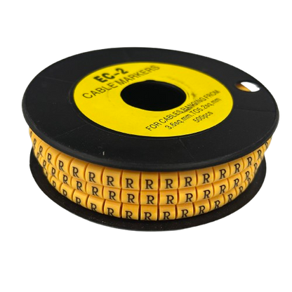 Grippes (R) Cable Marker 3.6mm to 5.2mm Color Yellow 1roll 500pcs) EC-2Y