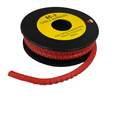 Grippes (R) Cable Marker 3.6mm to 5.2mm 500pcs per Roll Red