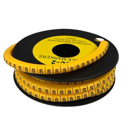 Grippes (S) Cable Marker 3.6mm to 5.2mm Color Yellow 1roll 500pcs) EC-2Y