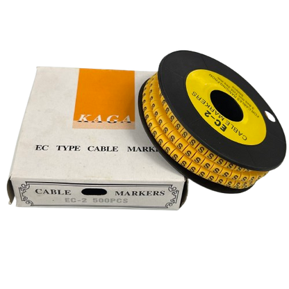 Grippes (S) Cable Marker 3.6mm to 5.2mm Color Yellow 1roll 500pcs) EC-2Y