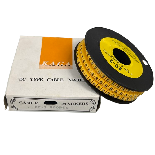 Grippes (S) Cable Marker 3.6mm to 5.2mm Color Yellow 1roll 500pcs) EC-2Y