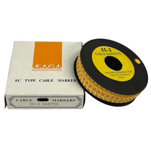 Grippes (U) Cable Marker 3.6mm to 5.2mm Color Yellow 1roll 500pcs) EC-2Y