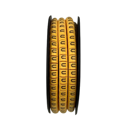 Grippes (U) Cable Marker 3.6mm to 5.2mm Color Yellow 1roll 500pcs) EC-2Y