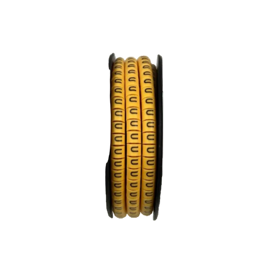 Grippes (U) Cable Marker 3.6mm to 5.2mm Color Yellow 1roll 500pcs) EC-2Y  Wire Tagging