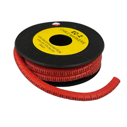 Grippes (U) Cable Marker 3.6mm to 5.2mm 500pcs per Roll Red