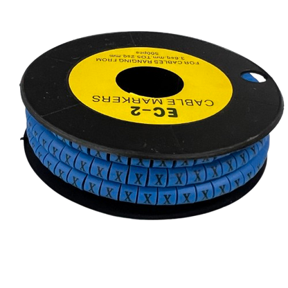Grippes (X) Cable Marker 3.6mm to 5.2mm Color Blue 1roll 500pcs EC-2B