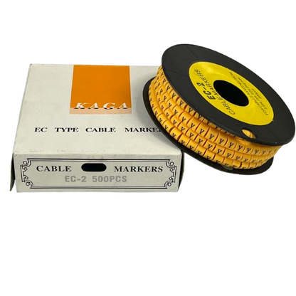 Grippes (Y) Cable Marker 3.6mm to 5.2mm Color Yellow 1roll 500pcs) EC-2Y