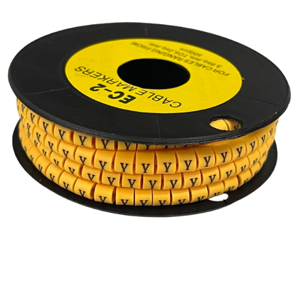 Grippes (Y) Cable Marker 3.6mm to 5.2mm Color Yellow 1roll 500pcs) EC-2Y