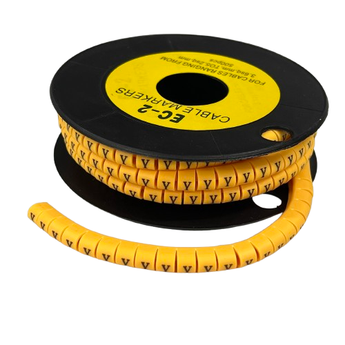Grippes (Y) Cable Marker 3.6mm to 5.2mm Color Yellow 1roll 500pcs) EC-2Y