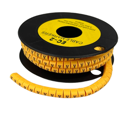Grippes (Y) Cable Marker 3.6mm to 5.2mm Color Yellow 1roll 500pcs) EC-2Y