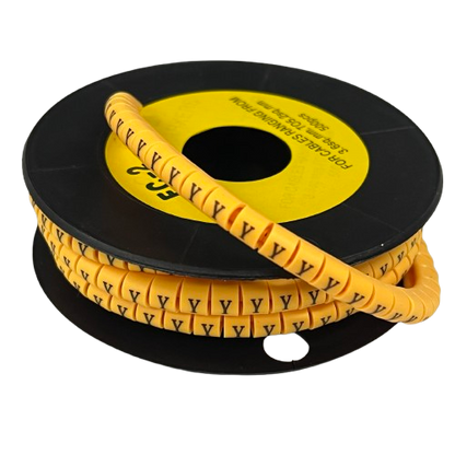 Grippes (Y) Cable Marker 3.6mm to 5.2mm Color Yellow 1roll 500pcs) EC-2Y