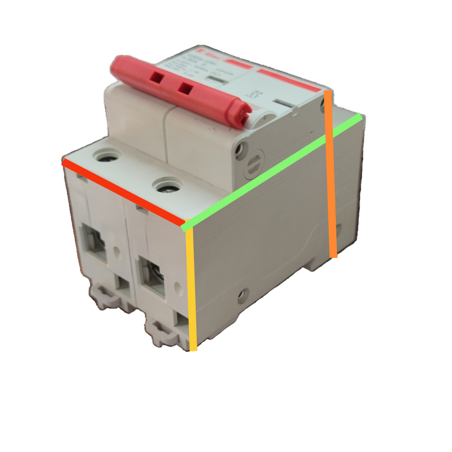 Himel white two pole DIN rail circuit breaker with red toggle 80A 2 Pole Miniature Breaker 10 Kaic. Compact two module size