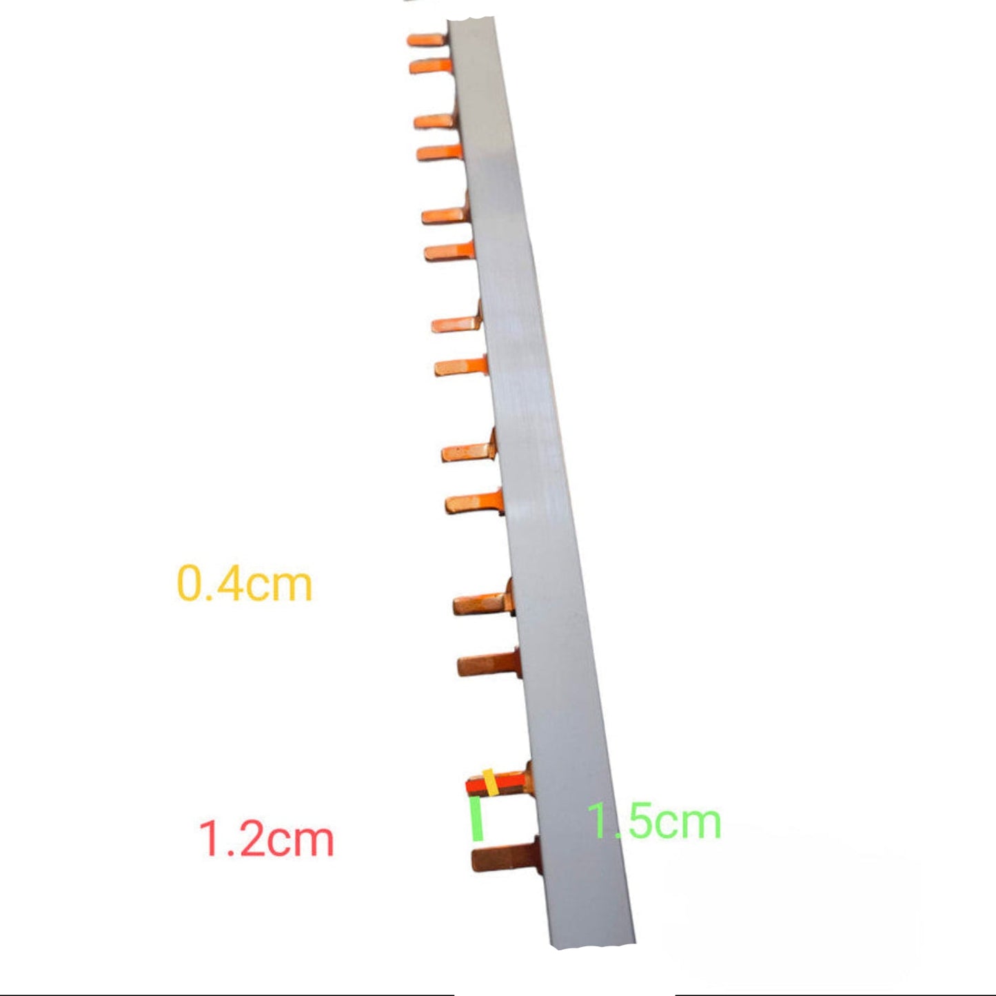 HIMEL_Bus_Bar_2P_for_2_Pole_Miniature_Breaker_14Pins_-_HBBT2P63A15P_14P___with_Dimension