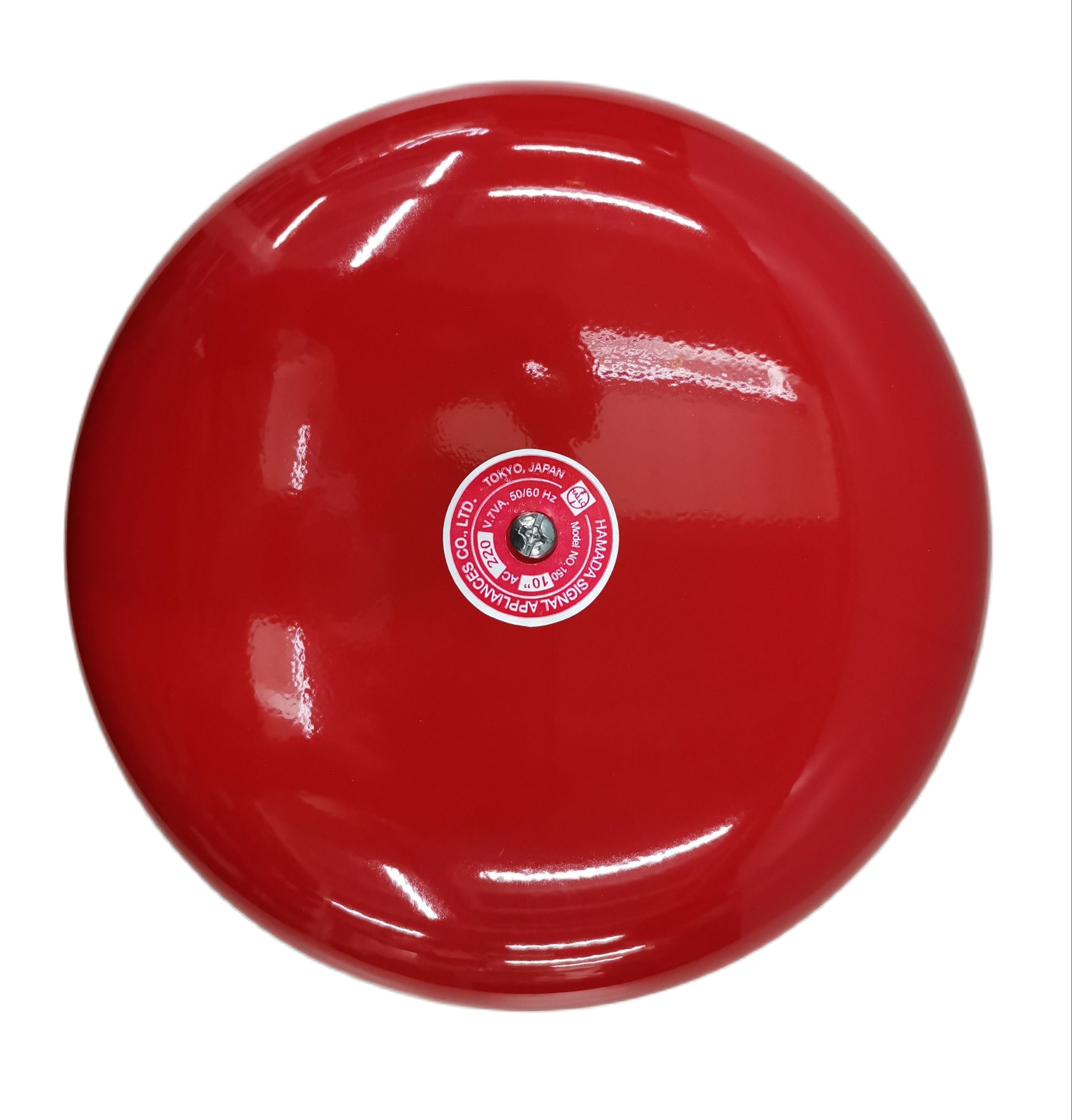 Hallo 10 Inches Round Bell 220V Red Made in Japan Fire Alarm Bell 250mm
