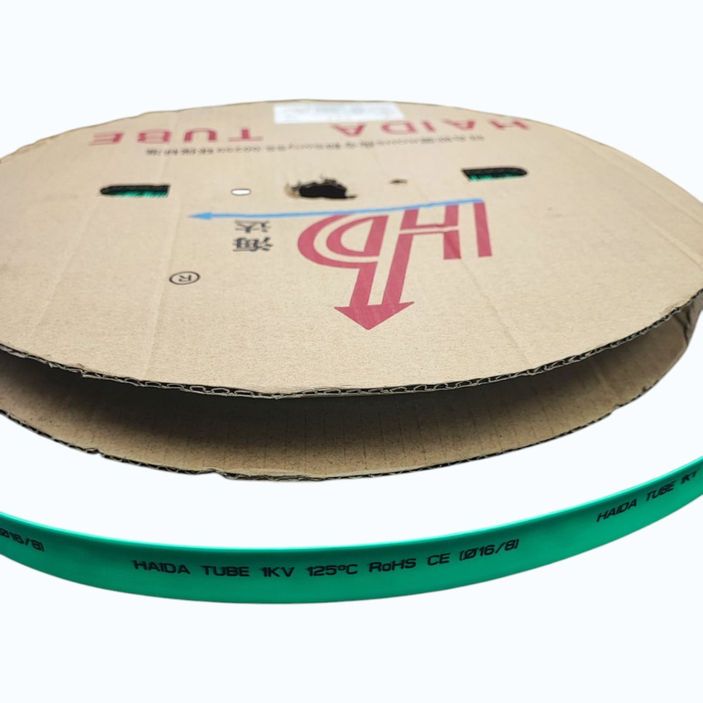 Heat Shrinkable Tube 16mm Green for 100mm 4/0 AWG Temp. rating 125°C,Voltage Rating 0.6/1kV 100meters per roll