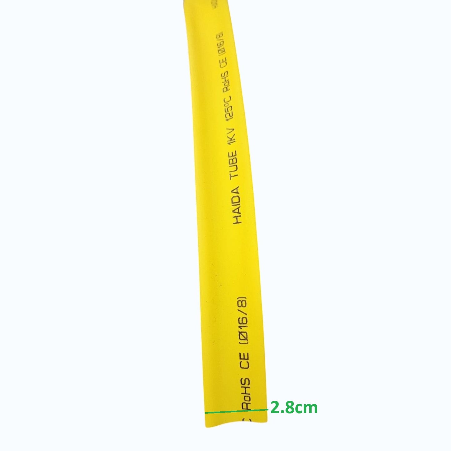 Heat Shrinkable Tube 16mm Yellow for 100mm 4/0 AWG Temp. rating 125°C,Voltage Rating 0.6/1kV 100meters per roll
