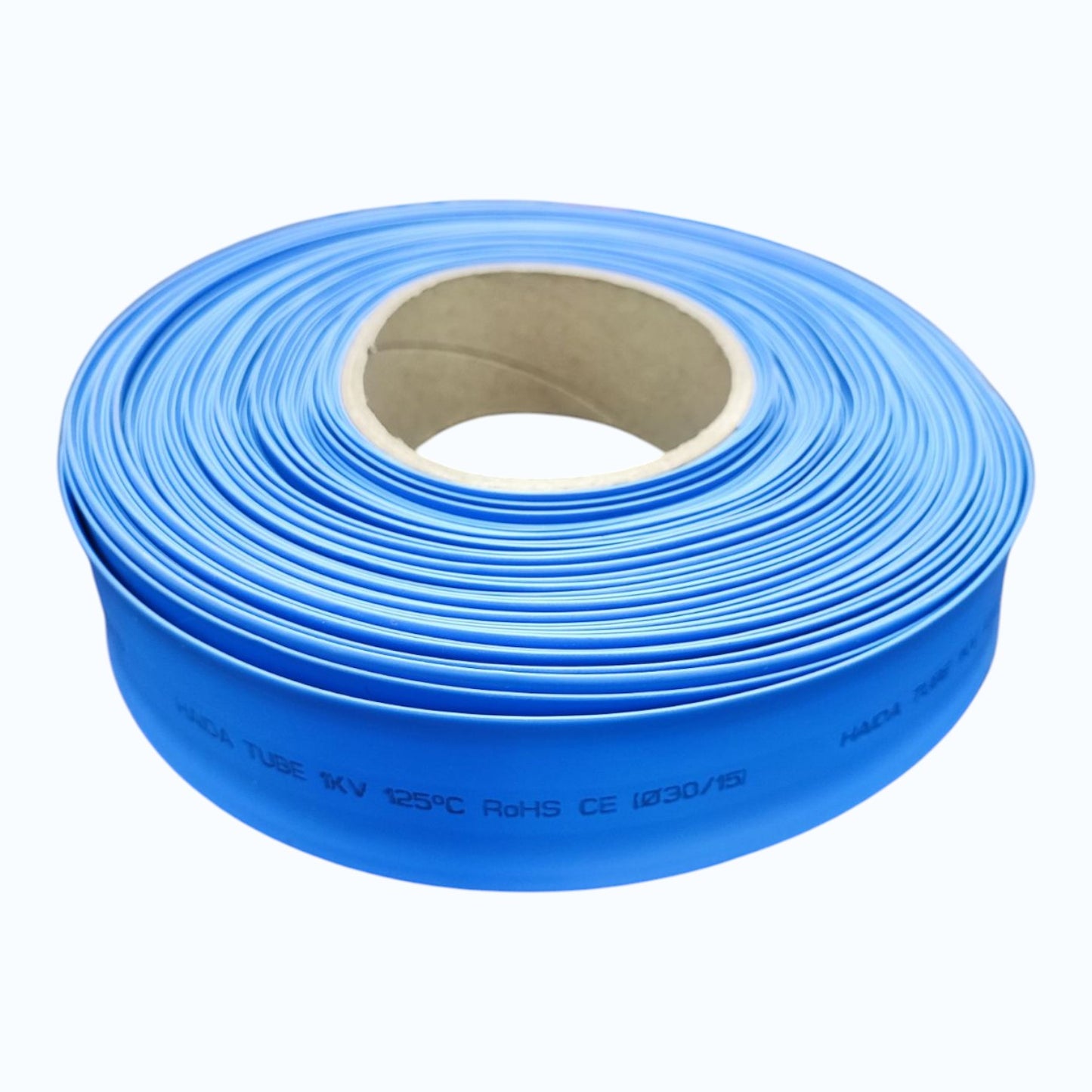 Heat Shrinkable Tube 30mm Blue Temp. rating 125°C,Voltage Rating 0.6/1kV 50meters per roll