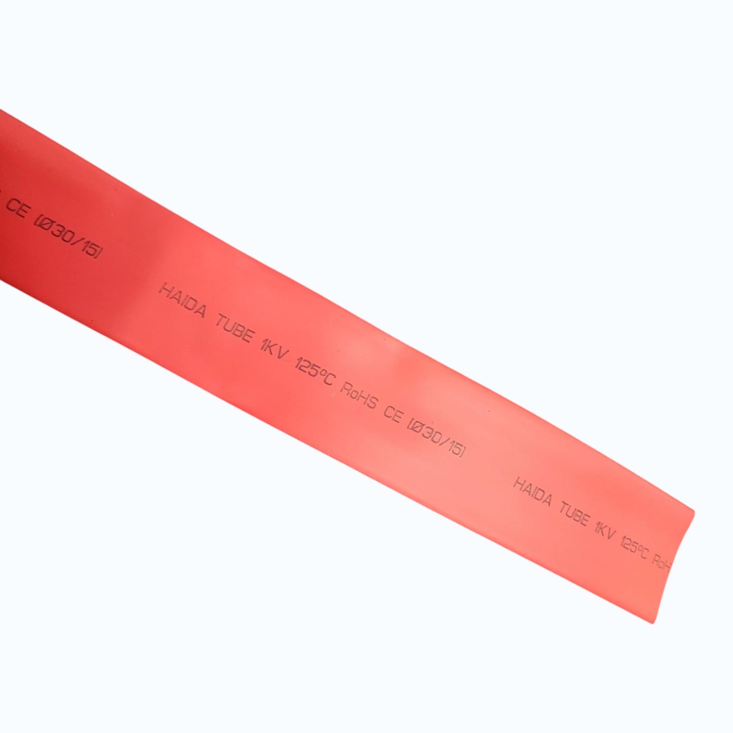 Heat Shrinkable Tube 30mm Red Temp. rating 125°C,Voltage Rating 0.6/1kV 50meters per roll