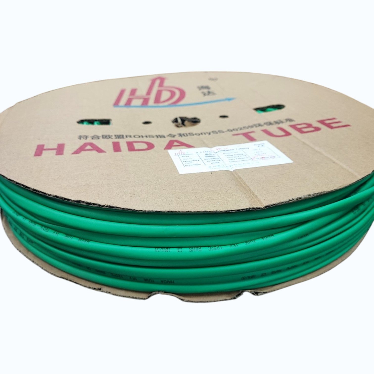 Heat Shrinkable Tube 6mm Green for 8.0mm-14mm 8/7-6/7 AWG Temp. rating 125°C,Voltage Rating 0.6/1kV 200meters per roll