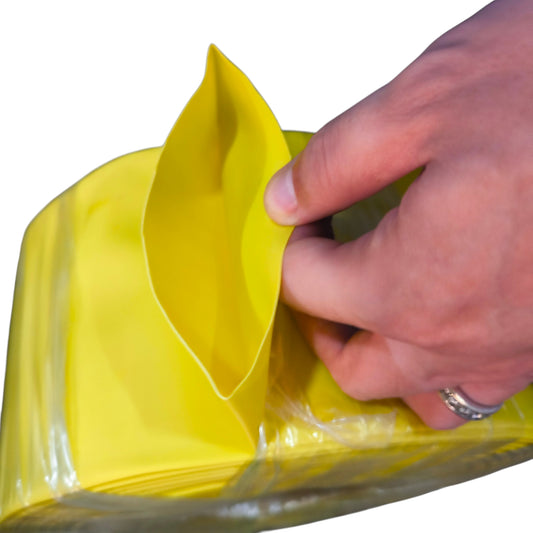 Heat Shrinkable Tube 80mm Yellow 1 Meter Per Order 125 Degrees Celsius 2:1 Ratio 1000V Insulation 25 Meters Per Roll Electx Electrical Supply