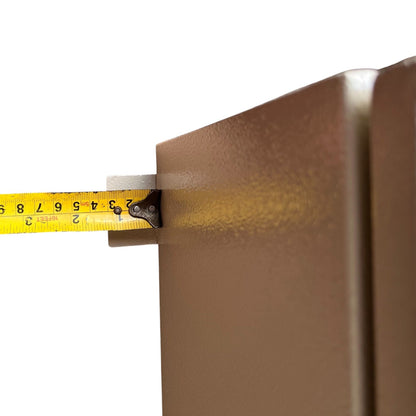 NEMA 4X stainless steel panel housing for Himel 500A MCCB HDM3630F50033XX with tape measure showing width.