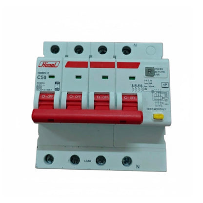 Himel 50A 4P+N 30mA 6 KAIC 220V Residual Current Operated Circuit Breaker RCBO with Overload Protection HDB3LE4C50