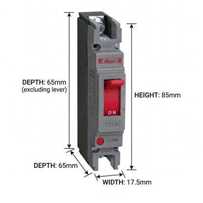 Himel 125A 1 Pole Molded Case Circuit Breaker 20KAIC 400V MCCB HDM2125C125130N
