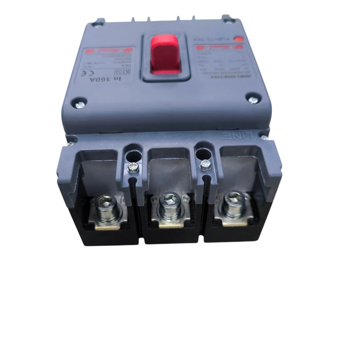 Himel 160A 4 Pole MCCB reset button view - Electx Electrical Supply