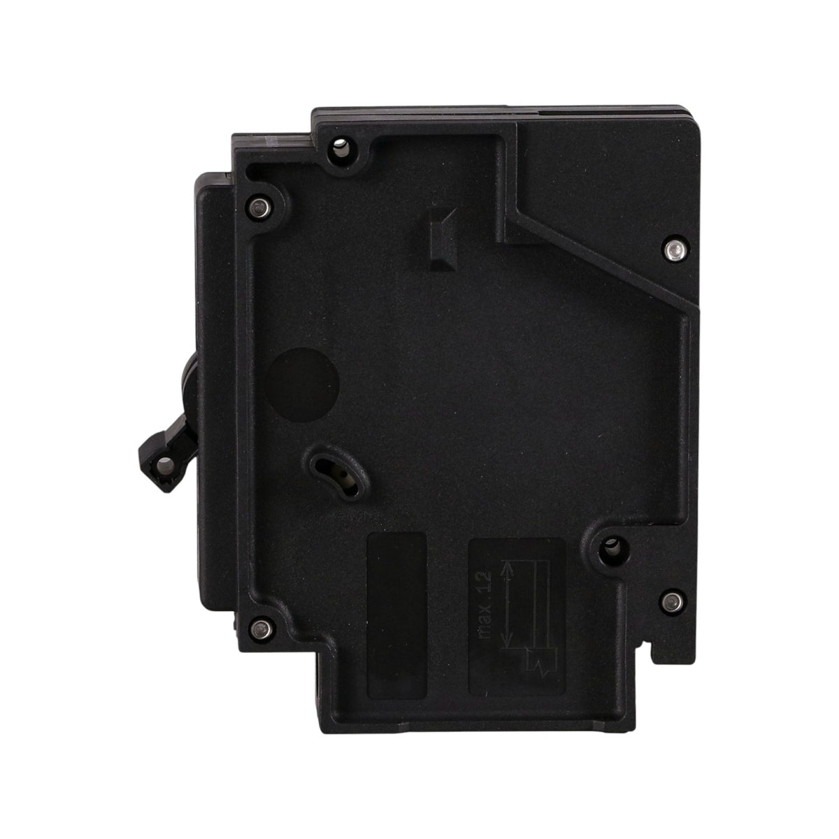 A black plastic replacement ink cartridge housing or internal component, shown from the back against a plain white background.