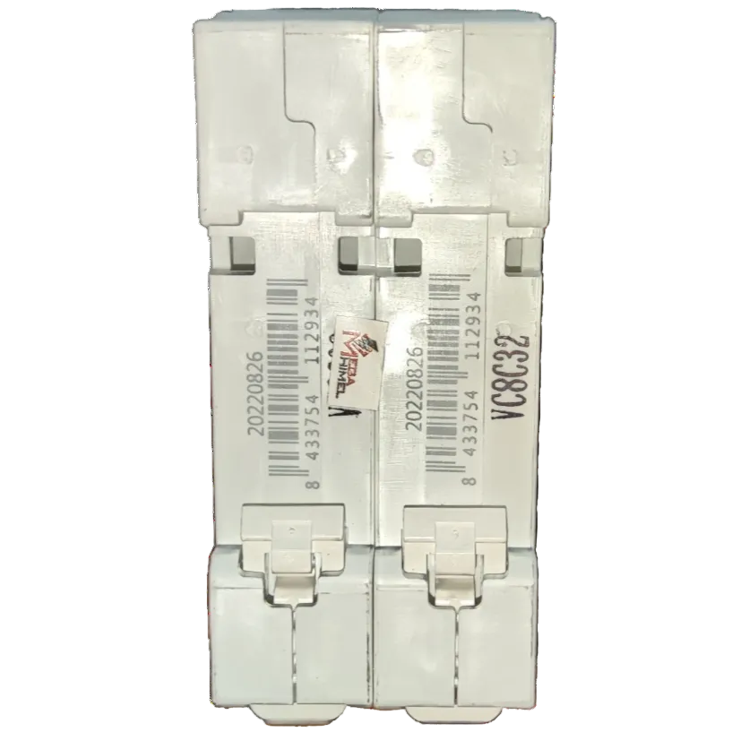 Circuit Breaker 32A 2Pole 6 KAIC white dual module DIN rail mount miniature breaker front view