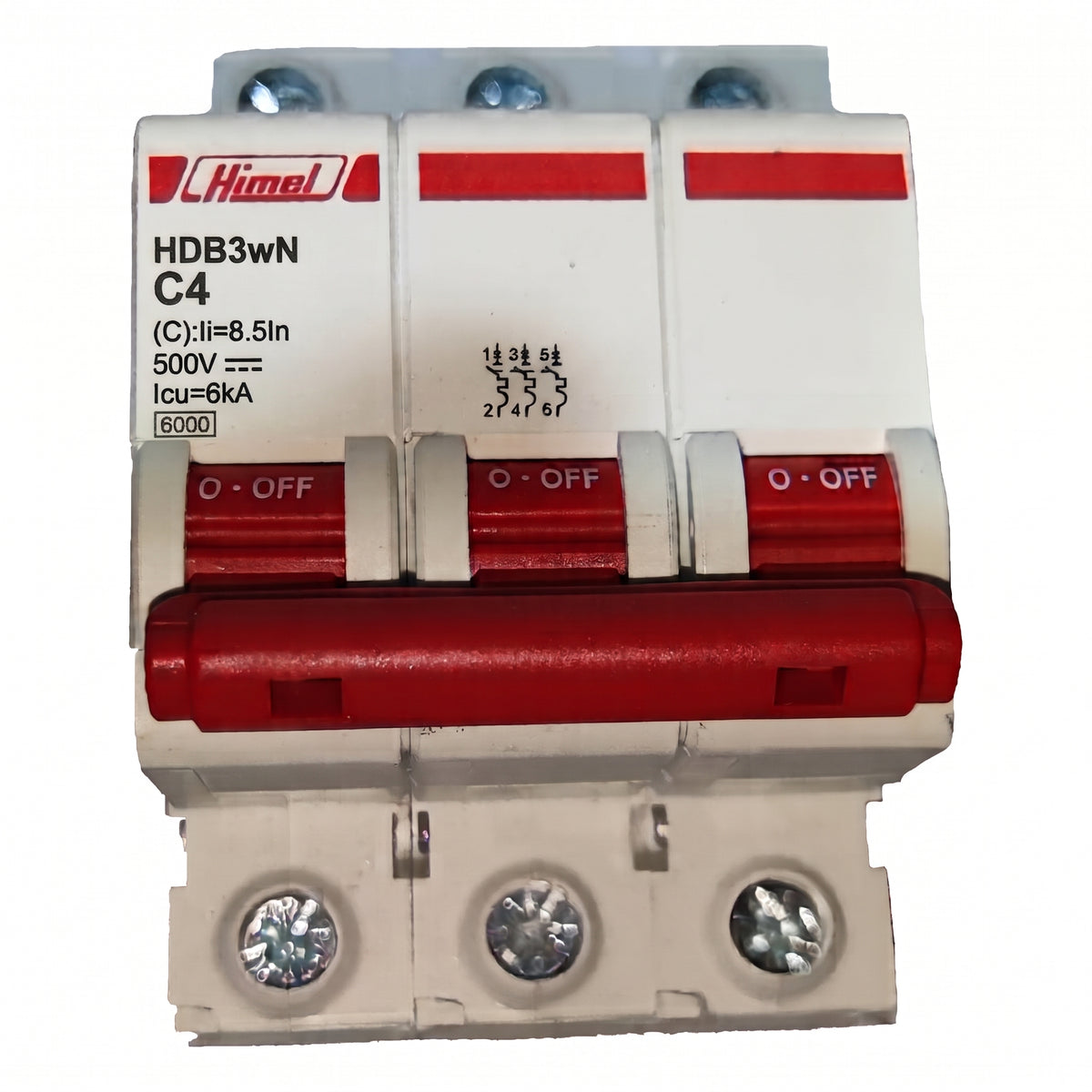 Himel 4A 3 Pole DC Breaker Miniature Circuit Breaker MCB 6KAIC 500V DC HDB3WZ3C4 Electx Electrical Supply