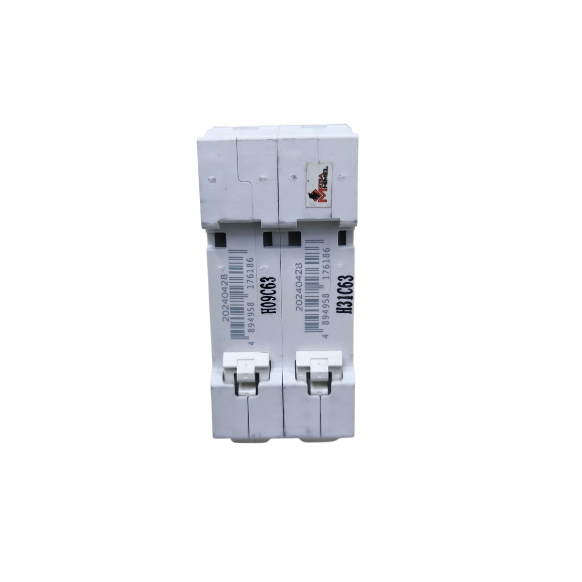 Electrical breaker on a white background
