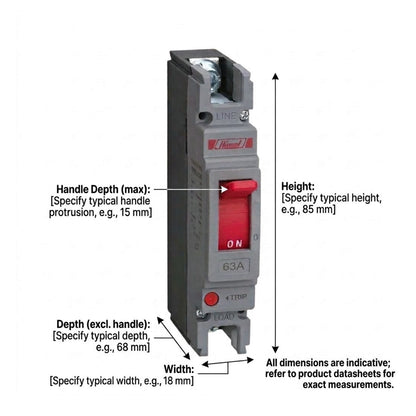 Himel 63A 1 Pole Molded Case Circuit Breaker 20KAIC 400V MCCB HDM2125L0631