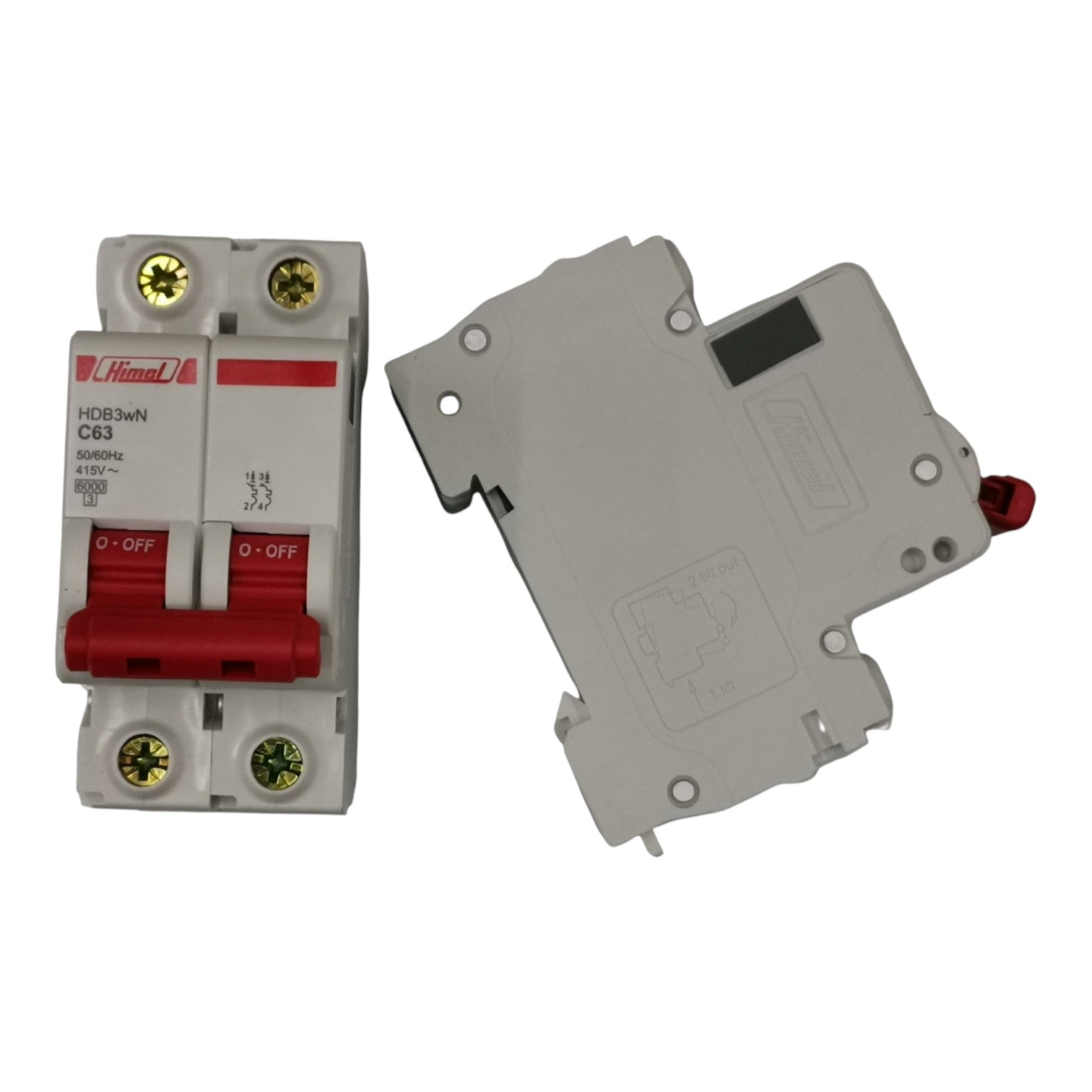 Circuit breaker and cover on a white background