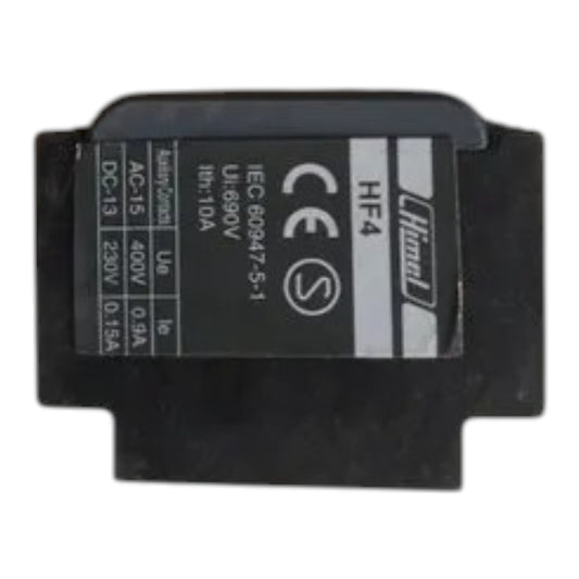 A black rectangular electronic component or battery with printed specifications and a white vertical brand label reading 'Himari' on a plain white background.
