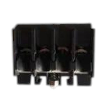 A black plastic multi-pin electrical connector or terminal block with four vertical slots, shown against a plain white background.