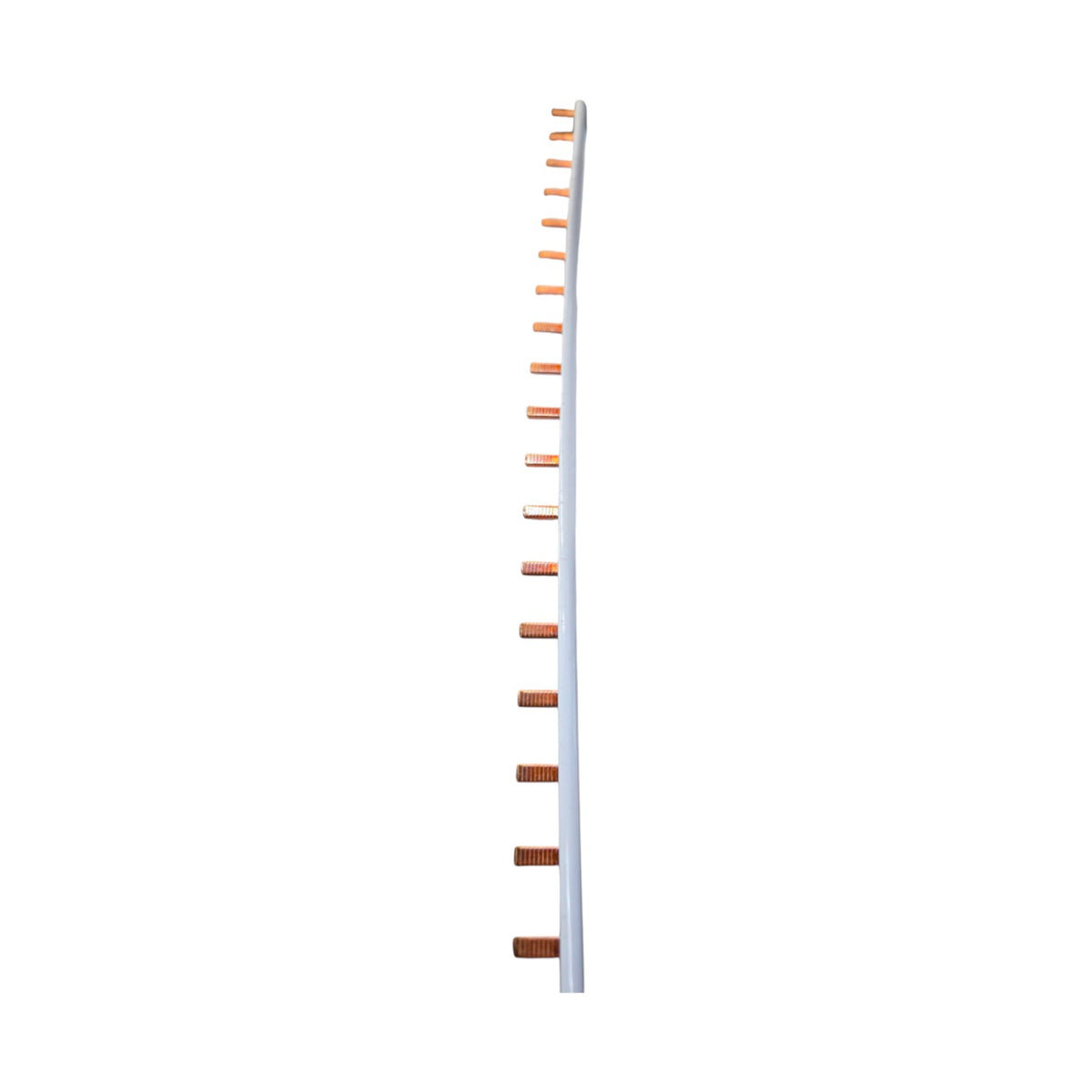 Metal bracket with multiple holes on a white background
