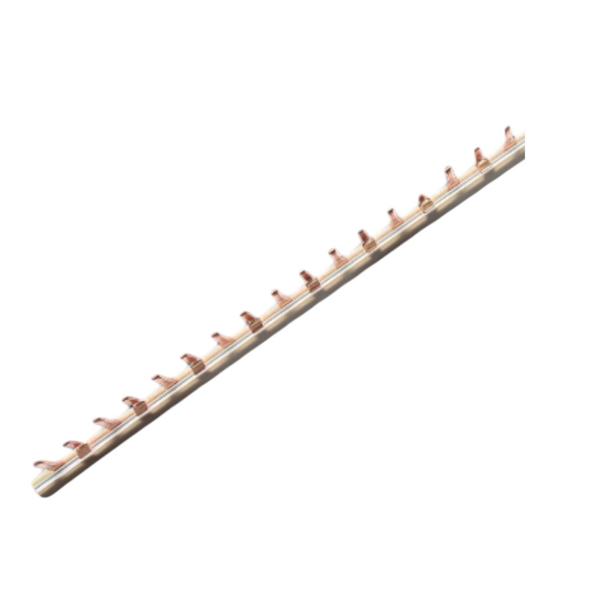 A long, narrow decorative strip featuring a repeating pattern of small reddish-brown bird figurines mounted along a light beige or off-white base, shown diagonally on a plain white background.