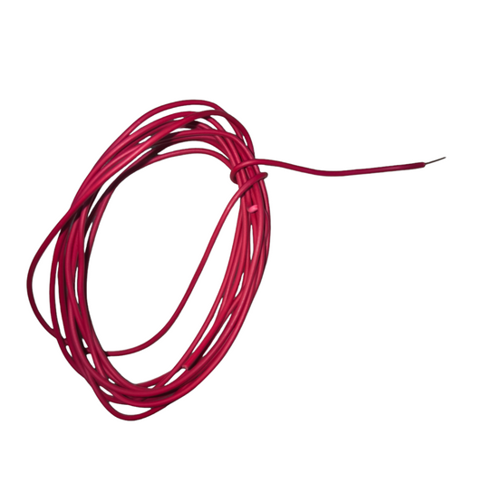 Coiled red wire on a white background