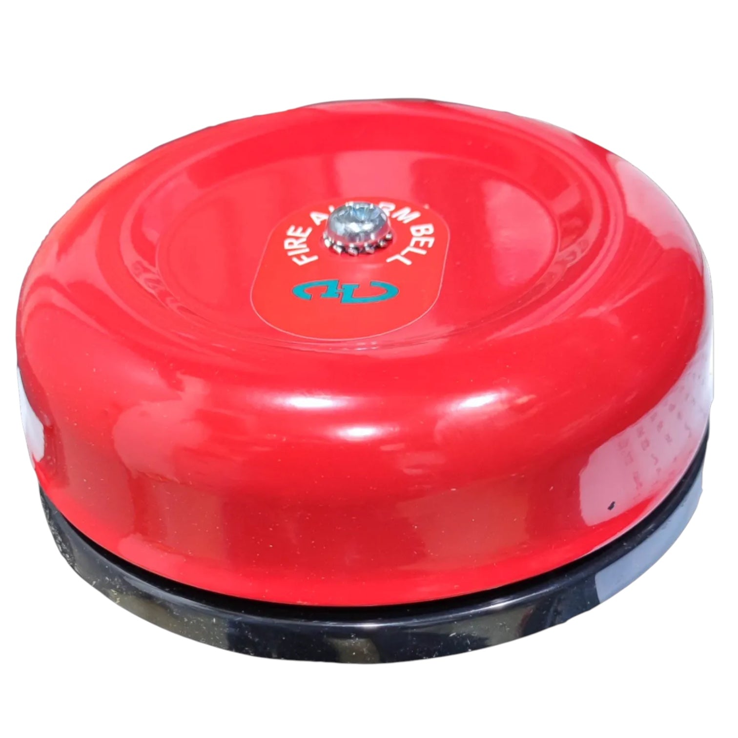 A red fire alarm bell with a black base, featuring a central label with a blue '3' and white text reading 'FIRE ALARM BEL'.