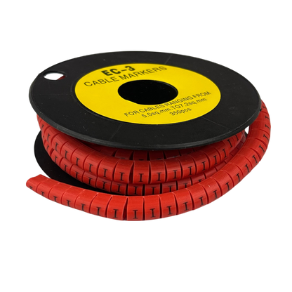 Grippes (I) Cable Marker Red 5.0mm to 7.2mm 350pcs
