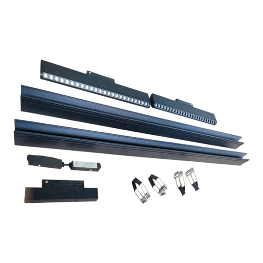 IILUMIQ TERRA Magnetic Track Light 2 Meter 50mm with 2pc 24W LED Rotary Grille Track Light 220V Cool White 6500K